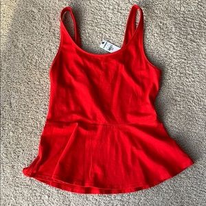 Express red peplum tank top NWT size M
